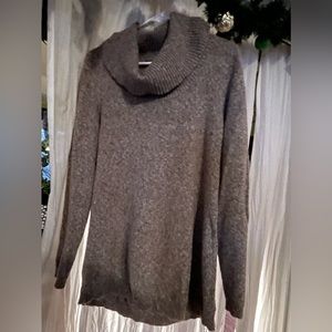 Brown Heathered cowl neck, tunic style sweater M Apt. 9